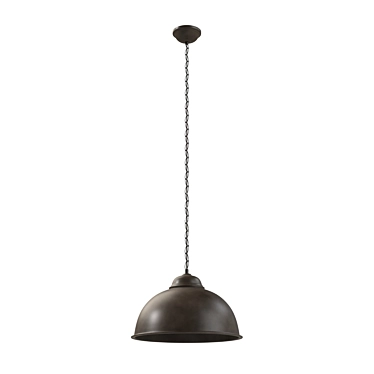 Rustic Steel Pendant Light 3D model image 1 