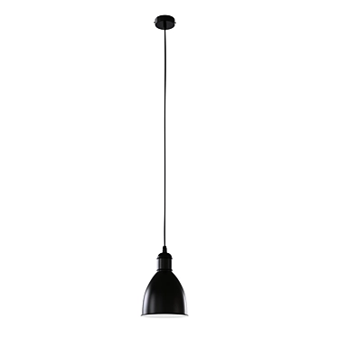 Elegant Steel Black Pendant 3D model image 1 