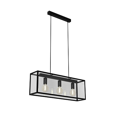 Charterhouse Suspension: Elegant Steel and Glass Pendant Light 3D model image 1 