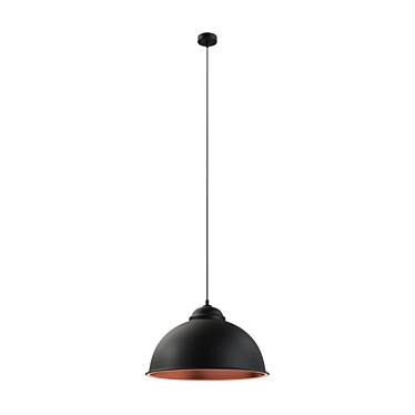 Elegant Suspension TRURO: Steel, Black & Copper 3D model image 1 