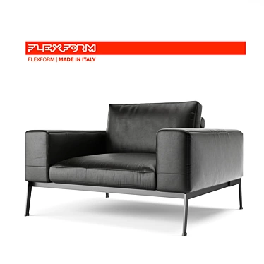 Elegant Steel Armchair: Unmatched Stylish Comfort 3D model image 1 
