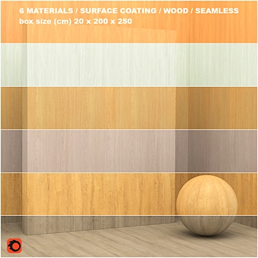 Seamless Wood Material Set - 6 Options 3D model image 1 