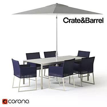 Dune Dining Set - Modern Elegance for Your Outdoor Space 3D model image 1 