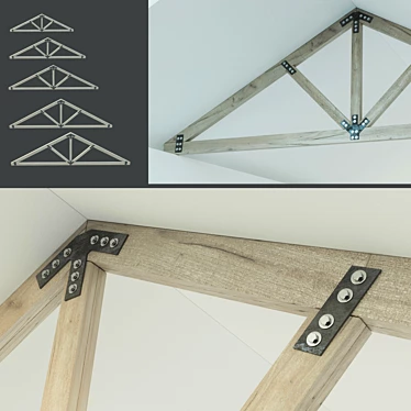 Wooden Trusses Set | 6m-14m Spans 3D model image 1 