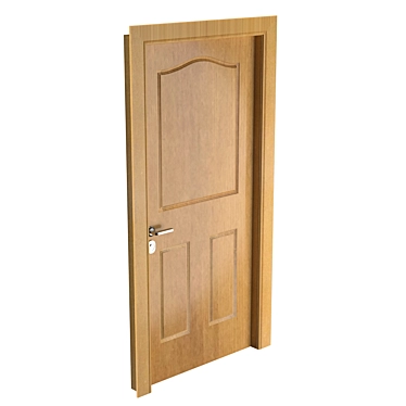 Title: Elegant 3-Panel Wooden Door 3D model image 1 