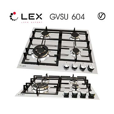 Lex GVSU 604: Sleek Gas Cooktop in Modern Style! 3D model image 1 