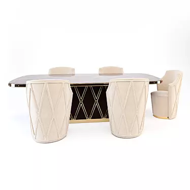 Elegant Kingsley Table and Chair Set 3D model image 1 