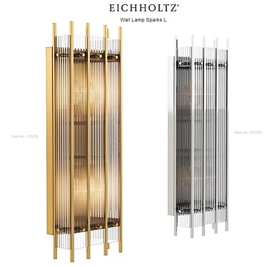 EICHHOLTZ Sparks Wall Lamp: Elegant Gold & Clear Glass 3D model image 1 