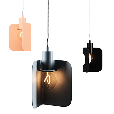 Stylish Corner Pendant Light 3D model image 1 