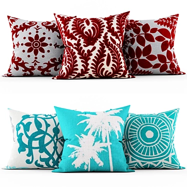 Stylish Velvet Cushions 3D model image 1 