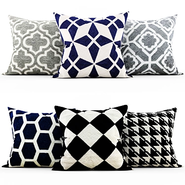 Elegant Accent Pillows 3D model image 1 