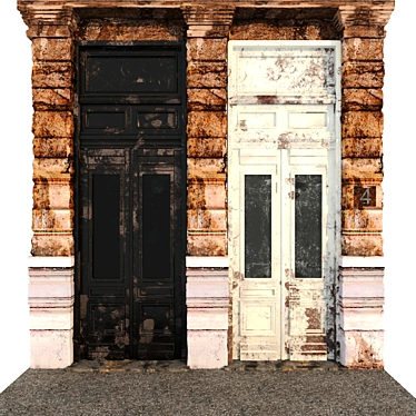 Modern Entrance Group with Spacious Doors 3D model image 1 