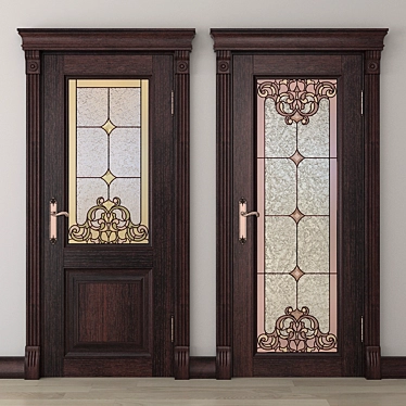 Stained Glass Door with 2 Design Options 3D model image 1 