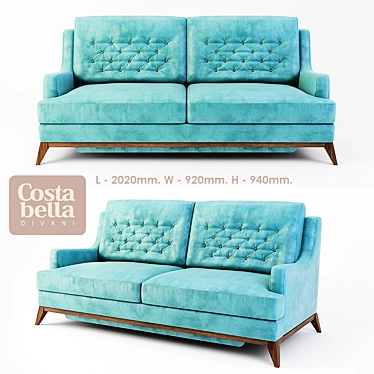 Costa Bella Fabio Sofa: Stylish and Comfortable 3D model image 1 