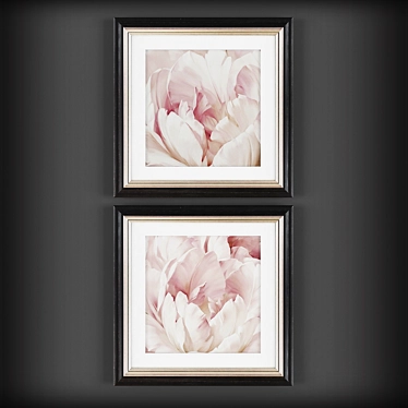 Artistic Beauty: Intimate Blush & Iridescent Bloom Paintings 3D model image 1 