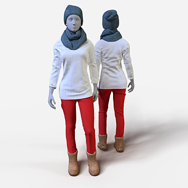 Autumn Chic Female Mannequin 3D model image 1 