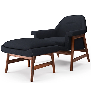 Stylish Theo Wood Chair Set 3D model image 1 
