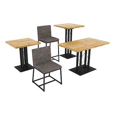 Cafe Set: Tables & Chairs 3D model image 1 