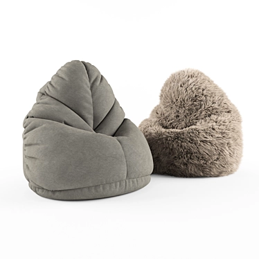 Cozy Fur Bean Bag 3D model image 1 