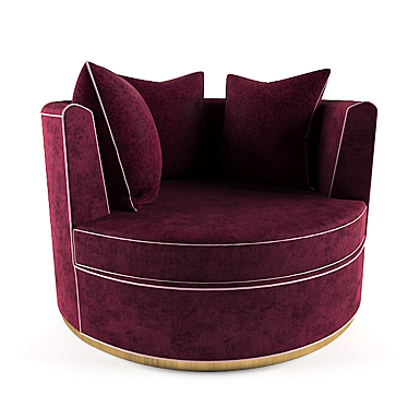 Luxurious Ruby Velvet Armchair 3D model image 1 