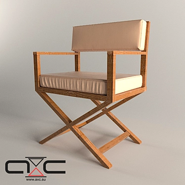Modern Solid Wood and Leather Visitors Chair 3D model image 1 