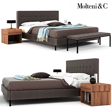 Molteni Anton: Sleek and Stylish Bed. 3D model image 1 