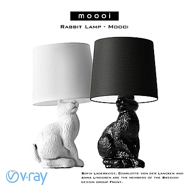 Whimsical Wonderland Rabbit Lamp 3D model image 1 