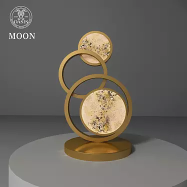 Golden Moonlight Resin Lamps 3D model image 1 