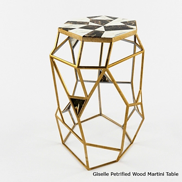Giselle Petrified Wood Martini Table - Distinctive Elegance 3D model image 1 