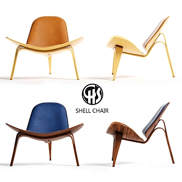 Scandinavian Shell Chair 3D model image 1 