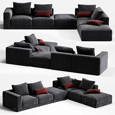 Colombini Casa KERMESSE 3-Seater Sofa: Modern Elegance for Your Living Space 3D model image 1 