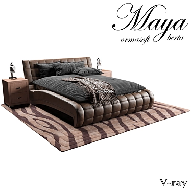Luxurious Maya Bedroom Set 3D model image 1 
