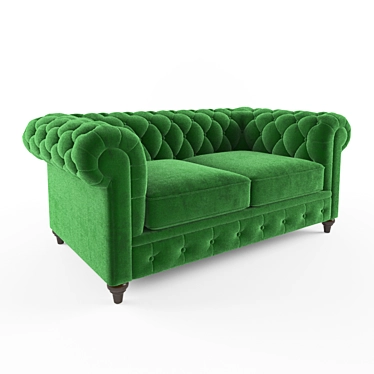 Elegant Velvet Loveseat: Classic Comfort 3D model image 1 