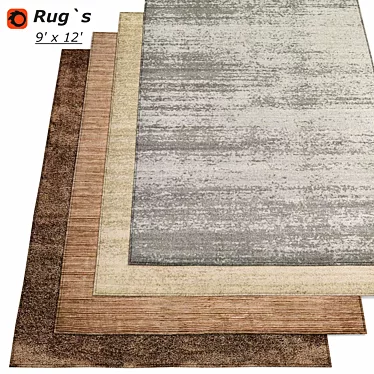 Transitional Area Rug Set 3D model image 1 