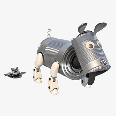 Upcycled Robot-Dog: DIY Tin Can Pet 3D model image 1 