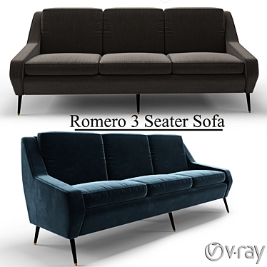 Elegant Romero Sofa: Comfort in Style 3D model image 1 