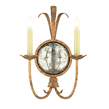 Gilded Iron Double Sconce 3D model image 1 