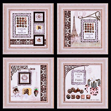 Le Chocolatier Framed Prints (Set of 2) 3D model image 1 