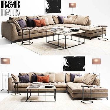 Elegant Lucrezia Sofa Set 3D model image 1 