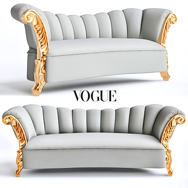 Elegant White Leather Sofa 3D model image 1 