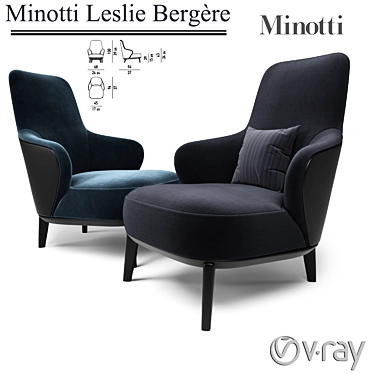 Elegant Minotti Leslie Bergere 3D model image 1 