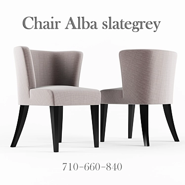 Elegant Alba Slategrey Chair 3D model image 1 