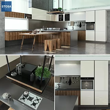 Stosa Infinity Diagonal Kitchen 3D model image 1 