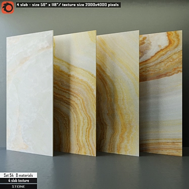 Premium Stone Slab Set 3D model image 1 