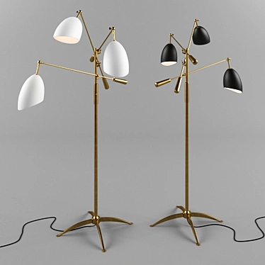 Modern Aerin Triple Arm Floor Lamp 3D model image 1 