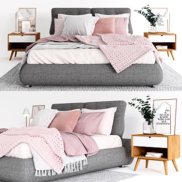 Modern Scandinavian Bedroom Set 3D model image 1 