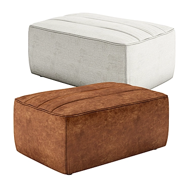 Elegant Chelsea Leather Ottoman 3D model image 1 