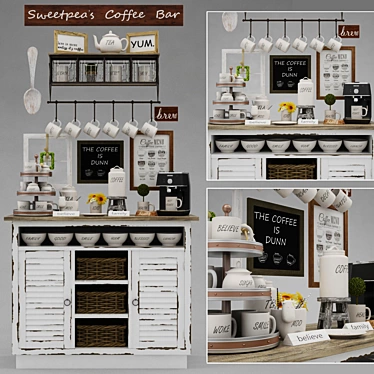 High-Res Coffee Set 3D model image 1 