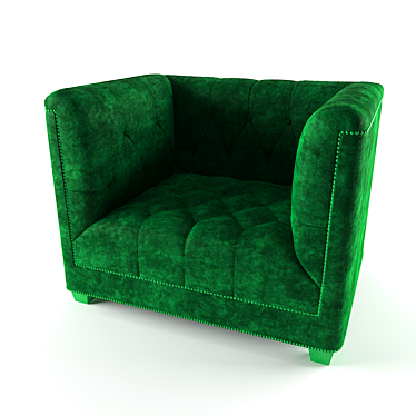 Luxury Single Chesterfield Armchair 3D model image 1 