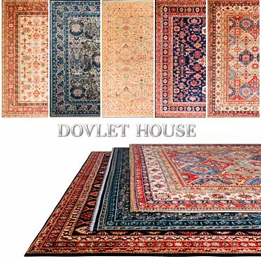 DOVLET HOUSE Carpets Set (Part 192) - 5-Piece Collection 3D model image 1 